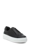 Jslides Noel Platform Sneaker In Black Leather