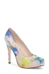 Jessica Simpson Parisah Platform Pump In Pink Combo Fabric