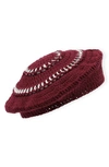 GANNI COTTON KNIT BERET,A3268