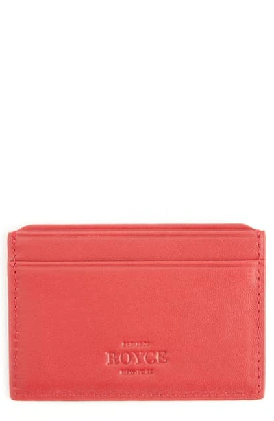 Royce New York Royce Rfid Leather Card Case In Red