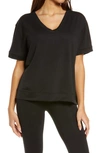 Yummie Baby French Terry V Neck Tee In Black