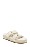 Vince Glyn Genuine Shearling Lined Sandal In Biscotti