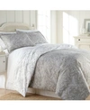 Southshore Fine Linens Reversible Down Alternative Floral Comforter And Sham Set Bedding In Gray