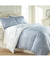 Southshore Fine Linens Reversible Down Alternative Floral Comforter And Sham Set Bedding In Blue