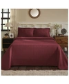 Superior 100% Cotton Fleur De Lis Medallion All-season 3-piece Coverlet Set, Full In Red