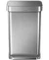 Simplehuman Brushed Stainless Steel 45l Step Trash Can In Stainless Steel