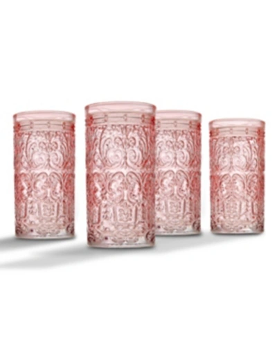 Godinger Jax Highballs - Set Of 4 In Pink