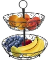 Sorbus 2 Tier Countertop Fruit Basket Holder Decorative Bowl Stand In Black
