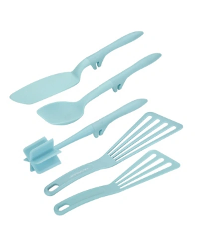 Rachael Ray Tools And Gadgets 5-pc. Lazy Crush & Chop, Flexi Turner, And Scraping Spoon Set In Blue