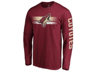 Majestic Arizona Coyotes Men's Halftone Long Sleeve T-shirt In Maroon