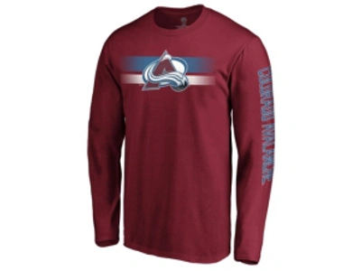 Majestic Colorado Avalanche Men's Halftone Long Sleeve T-shirt In Maroon