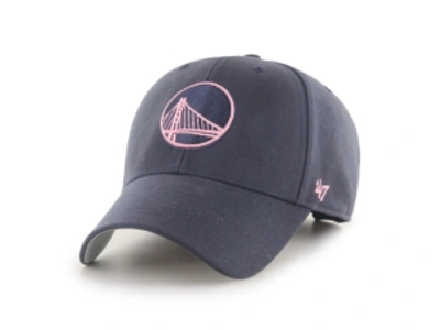 47 Brand Golden State Warriors Basic Fashion Mvp Cap In Navy/pink