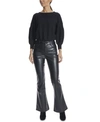 DOLLHOUSE JUNIORS' GLOSSY HIGH RISE FAUX-LEATHER FLARE JEANS