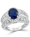 EFFY COLLECTION EFFY SAPPHIRE (1-7/8 CT. T.W.) & DIAMOND (1-5/8 CT. T.W.) STATEMENT RING IN 14K WHITE GOLD