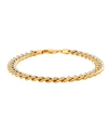 MACY'S POLISHED DIAMOND CUT 7MM CURB CHAIN BRACELET IN 10K YELLOW GOLD