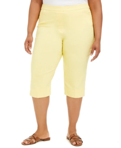 Alfred Dunner Plus Size Capris In Lemon