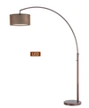 ARTIVA USA ELENA IV 81" DOUBLE SHADE LED ARCHED FLOOR LAMP WITH DIMMER