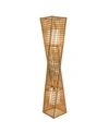 ARTIVA USA PHUKET 51" 2-LIGHT UNIQUE HANDCRAFTED TWIST RATTAN FLOOR LAMP