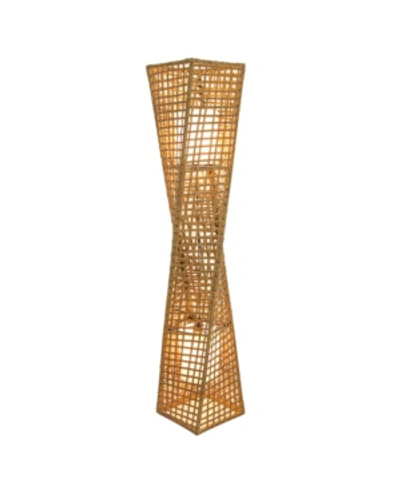 Artiva Usa Phuket 51" 2-light Unique Handcrafted Twist Rattan Floor Lamp In Rattan-tan