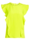 A.l.c Women's Harris Neon Ruffle Blouse In Neon Yellow