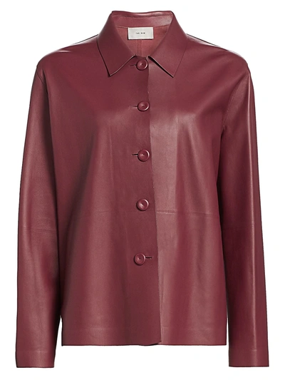 The Row Women's Frim Leather Jacket In Currant