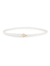 Bottega Veneta Calfskin With Signature Triangular Buckle Belt In White Gold