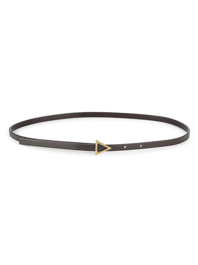 Bottega Veneta Women's Triangle-buckle Leather Belt In Golden Brn