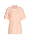 Proenza Schouler Cutout Overdyed Recycled Jersey T-shirt In Pink