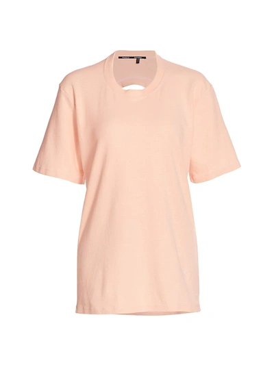 Proenza Schouler Cutout Overdyed Recycled Jersey T-shirt In Pink