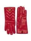 Gucci Women's Gg Marmont Leather Gloves In Rose