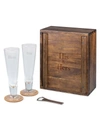 Picnic Time His & Hers 8-piece Pilsner Beer Glass Gift Set In Brown