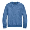 Ralph Lauren Mesh-knit Cotton Crewneck Sweater In Blue Stone Heather