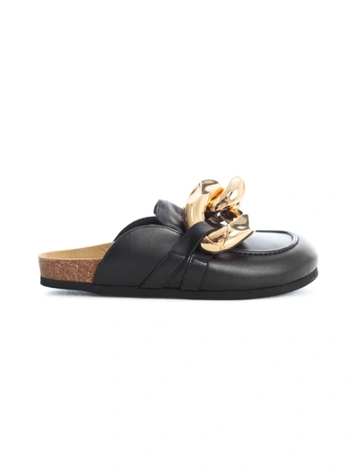 Jw Anderson Chain Calf Leather Loafers In Black
