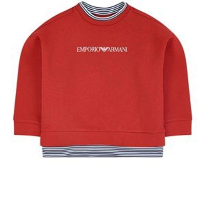 Emporio Armani Kids'  Red Logo Sweatshirt