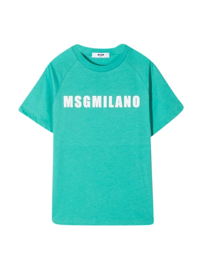Msgm Tiffany Teen T-shirt In Tiffany