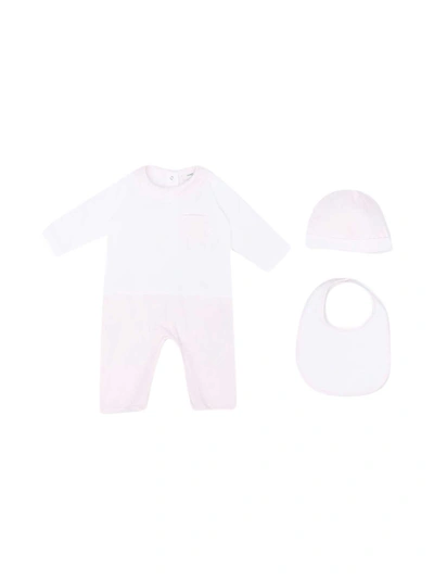 Fendi Two-tone Babygrow Set In Pink