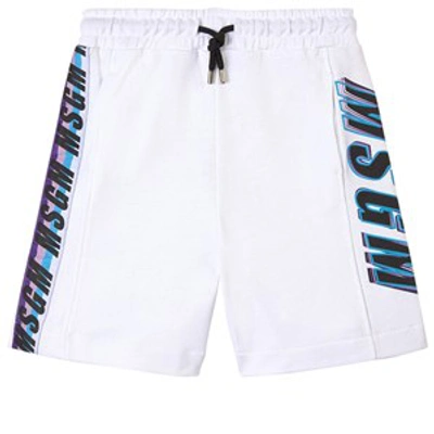 Msgm White Teen Sports Bermuda Shorts