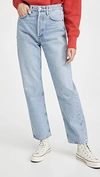 Agolde 90s Pinch Waist High Rise Jeans Light Blue A154d-1141 In Snapshot