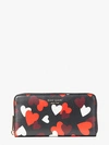 KATE SPADE SPENCER CELEBRATION HEARTS ZIP-AROUND CONTINENTAL WALLET,ONE SIZE