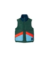 Tory Sport Color-block Down Vest In Conifer / Pale Dutch Blue