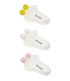 Tory Sport Performance Compression Pom-pom Socks, 3-pack In Snow White / Pink Pirouette / Lemon Curd