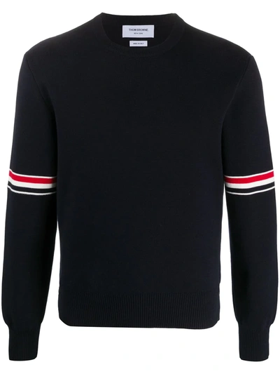 Thom Browne Milano Stitch Crew Neck Jumper In Multi-colored