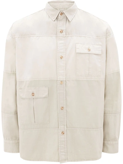 Jw Anderson Off-white Relaxed Multi-pocket Shirt In Neutrals
