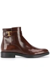 TOD'S T PLAQUE ANKLE BOOTS