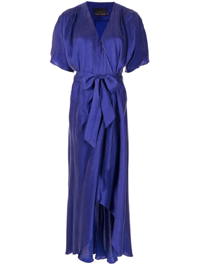 Ginger & Smart Destiny Short-sleeved Wrap Dress In Blue