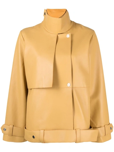 Aeron Staat Leather Jacket In Yellow