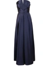 ALBERTA FERRETTI SATIN SWEETHEART-NECK GATHERED GOWN