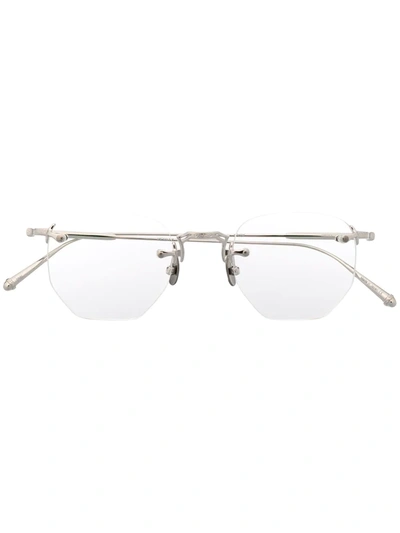 Matsuda M3104 Hexagonal-frame Glasses In Pw Palladium White