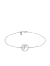 ANNOUSHKA 18KT WHITE GOLD DIAMOND INITIAL F BRACELET