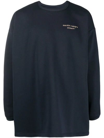 Société Anonyme Logo-print Round Neck Sweatshirt In Blue